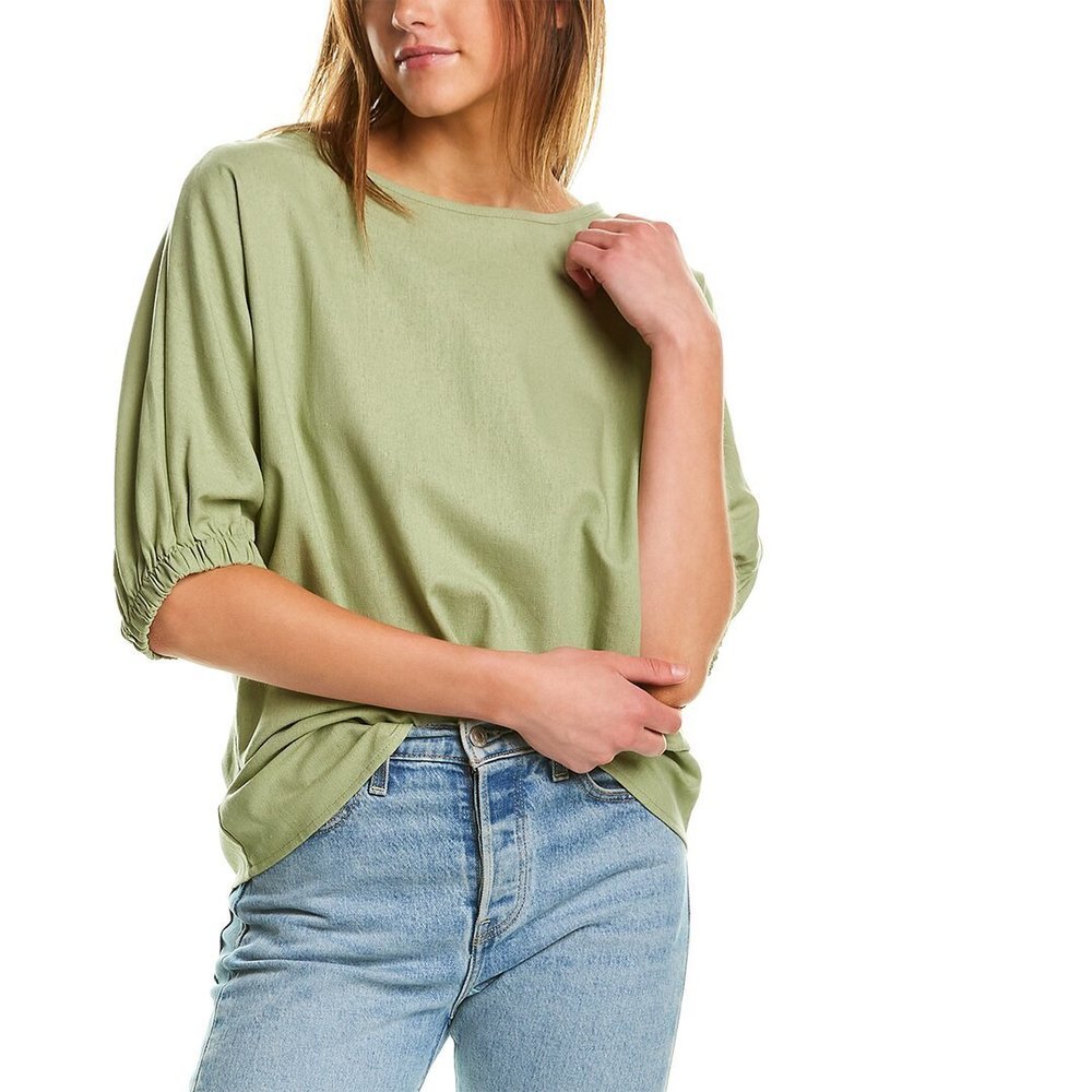 DESTINAIRE Linen-Blend Blouse